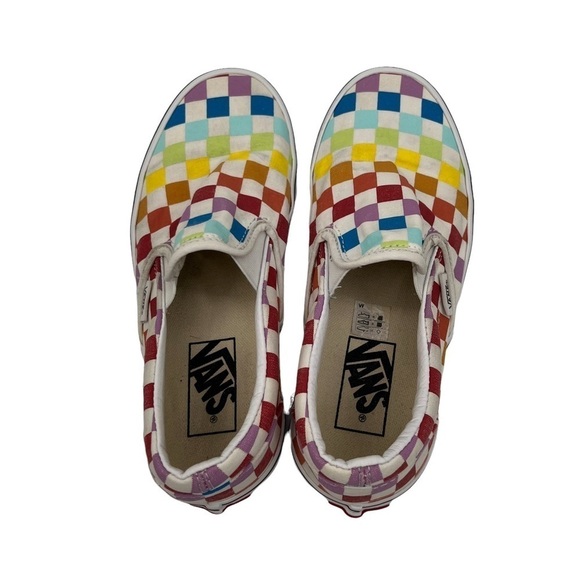 Vans Checkerboard Multi Colored Slip-On Skater Shoes Size 5.5 Women's (4 Men's) - Picture 4 of 8